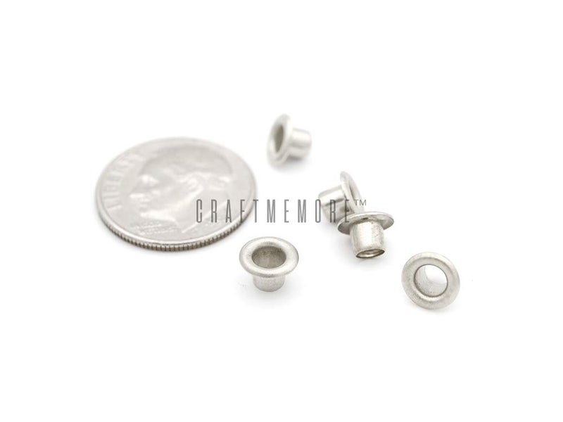 CRAFTMEMORE 1/8 Inch ID Grommets Eyelets 3MM Hole Self Backing Eyelet for Bead Cores, Clothes, Leather, Canvas 200pcs (Gunmetal) - Image 4